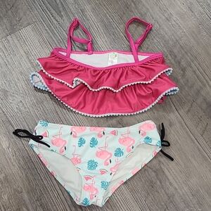 Sunshine Swing Pink Flamingo Kids Bikini Set Size 7